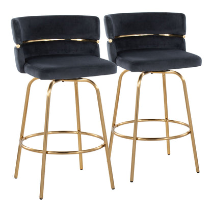 Counter Stool With Swivel With Round Footrest (Set of 2)