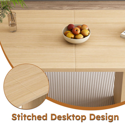 Dining Table With Wood Strip Base