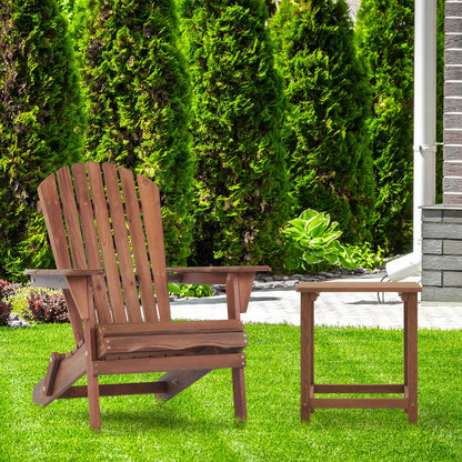 SoliWood Wooden Outdoor Folding Adirondack Chair Set of 2