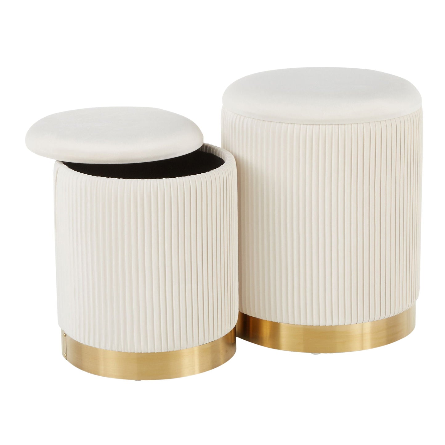 Nesting Pleated Ottoman Set