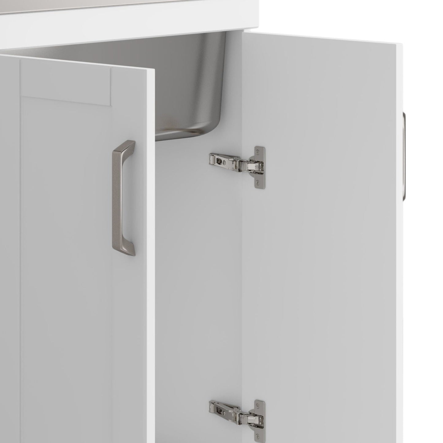 Laundry Cabinet & Faucet And Stainless Steel Sink