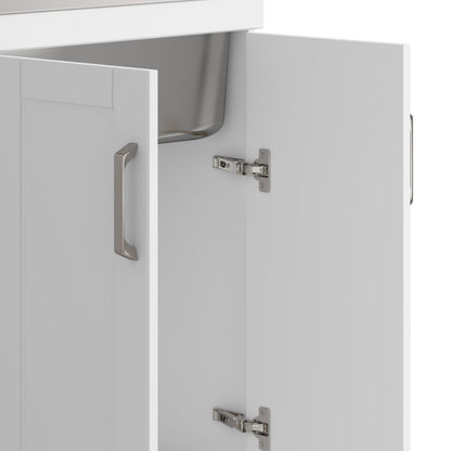 Laundry Cabinet & Faucet And Stainless Steel Sink