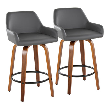 Counter Stool With Swivel With Round Footrest (Set of 2)
