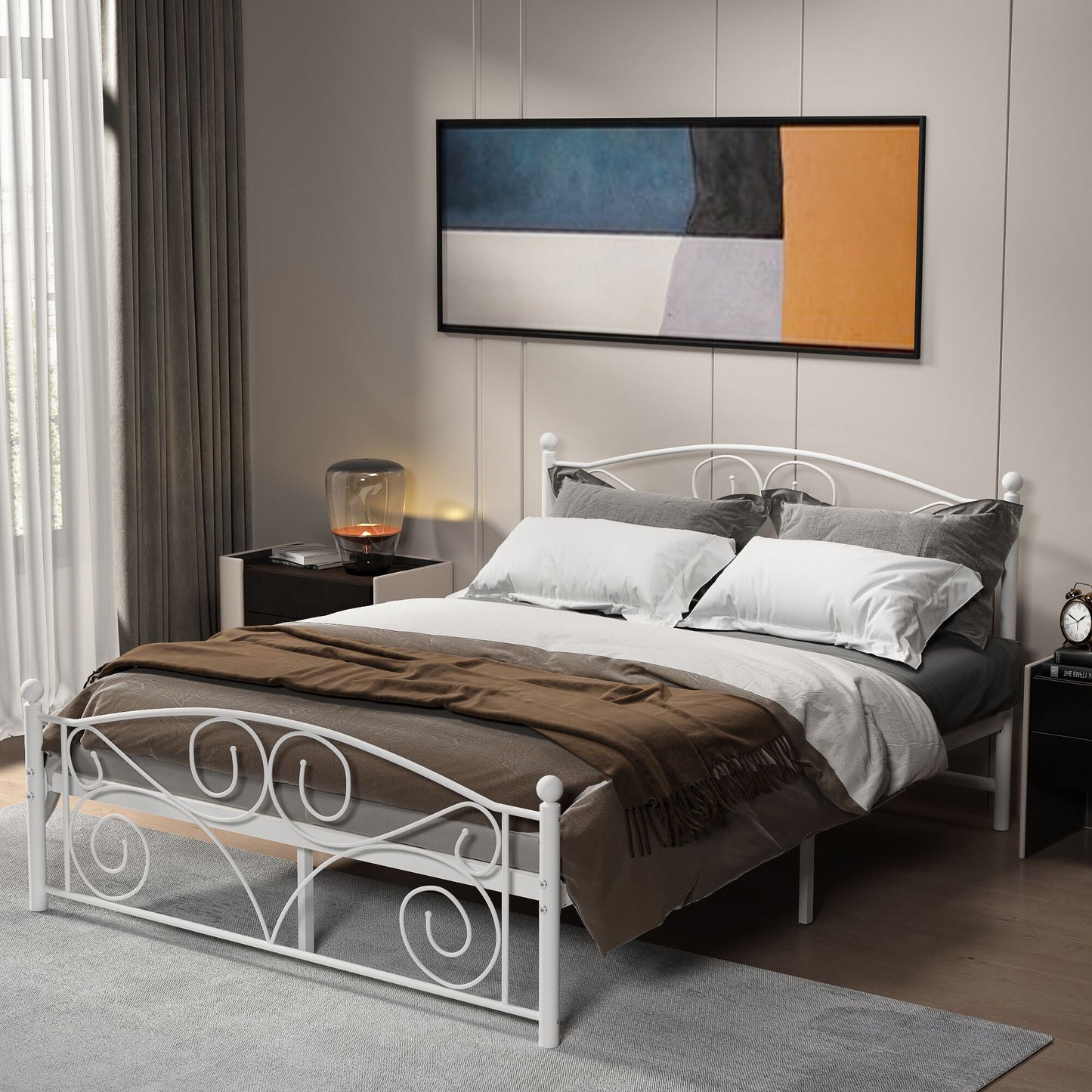 Bed Frame with Headboard and Footboard