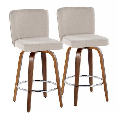 Counter Stool With Swivel With Round Footrest (Set of 2)