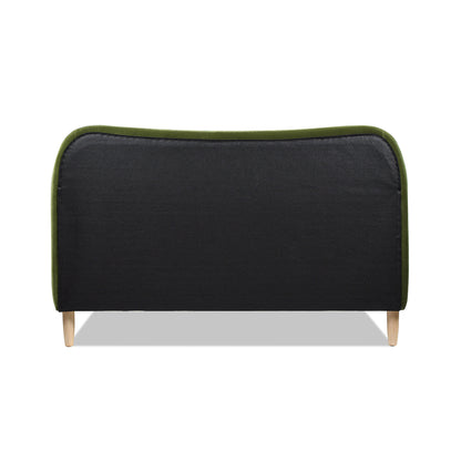 Roman Curved Headboard Upholstered Platform Bed, Queen, Olive