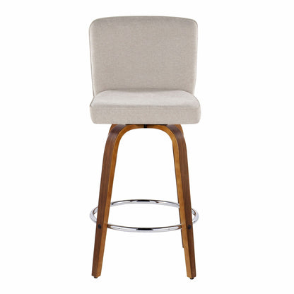 Counter Stool With Swivel With Round Footrest (Set of 2)