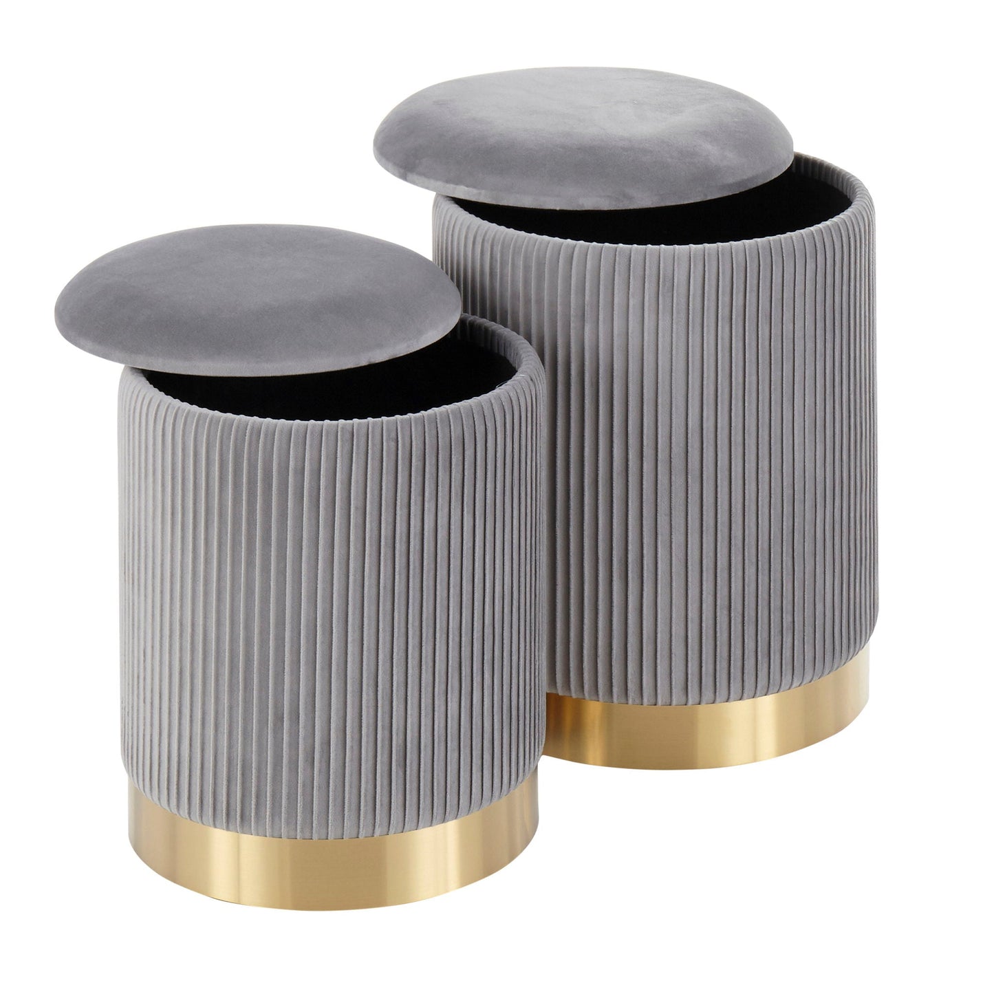 Nesting Pleated Ottoman Set