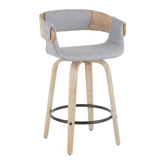 Counter Stool (Set of 2) - White Washed / Gray