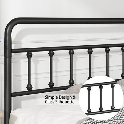 Metal Full Size Bed Frame with Headboard and Under Bed Storage