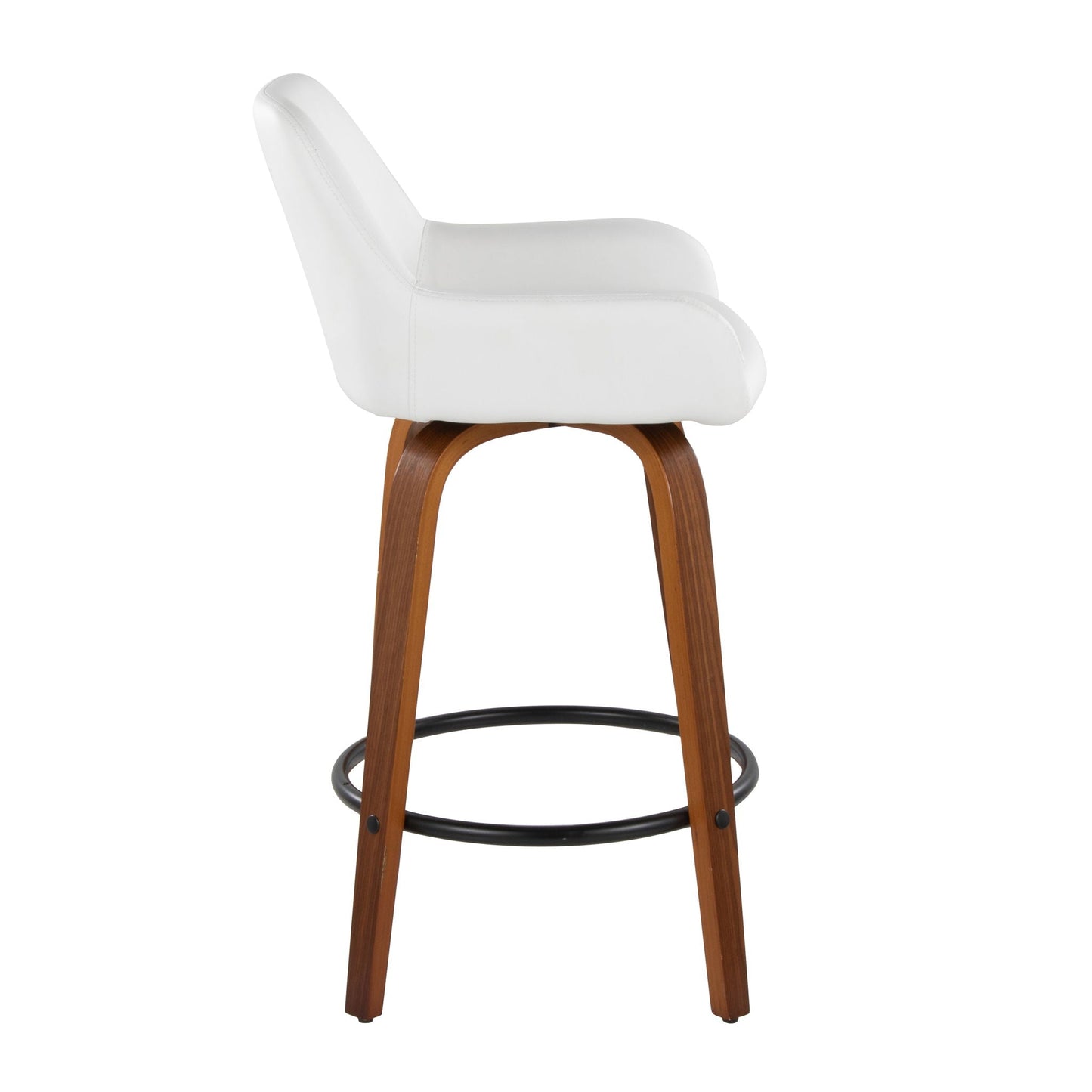 Counter Stool With Swivel With Round Footrest (Set of 2)