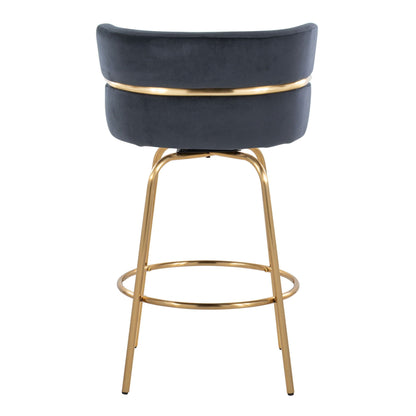 Counter Stool With Swivel With Round Footrest (Set of 2)