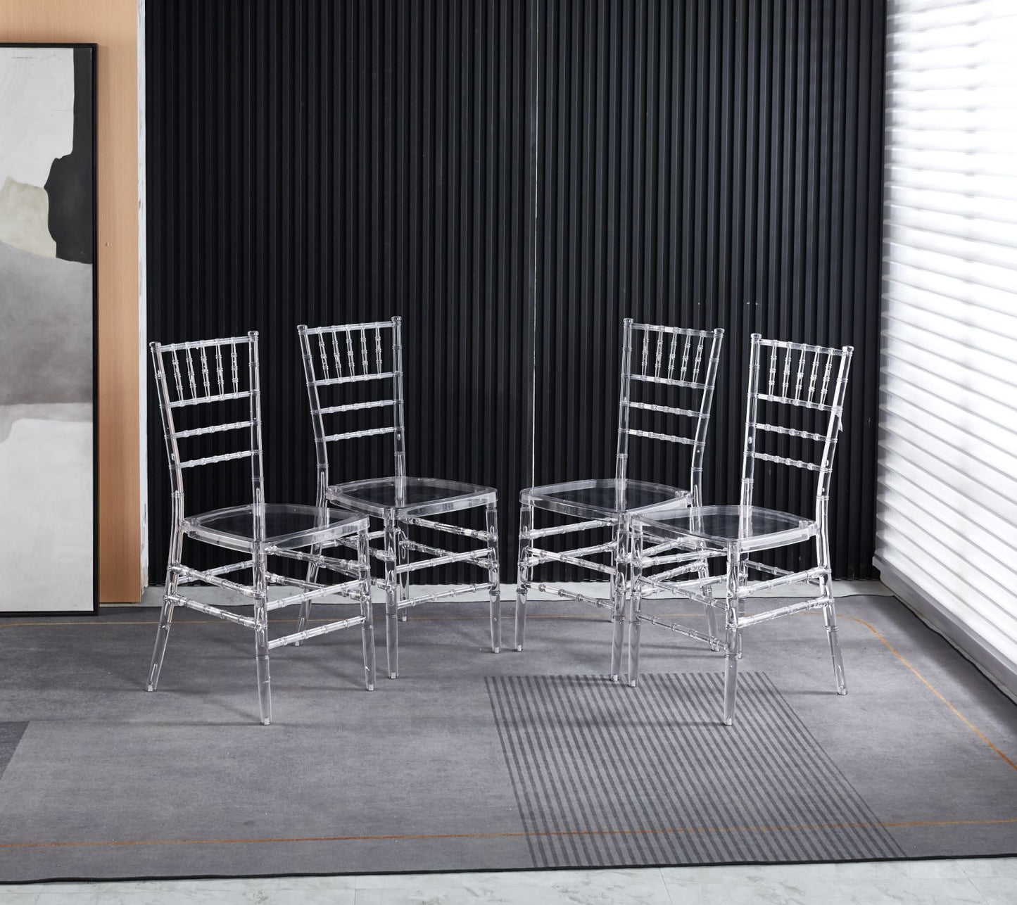 Dining Chair, Plastic Seat (Set of 4) - Transparent
