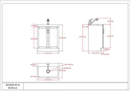 Laundry Cabinet & Faucet And Stainless Steel Sink