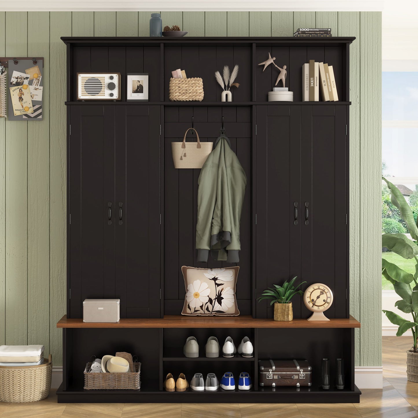 Entryway Hall Tree With Bench