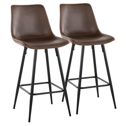Counter Stool Square Footrest (Set of 2) - Black / Espresso