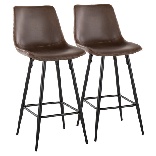 Counter Stool Square Footrest (Set of 2) - Black / Espresso