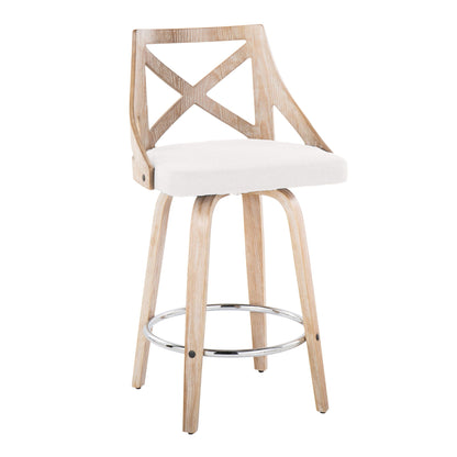Counter Stool With Swivel And Round Footrest (Set of 2)