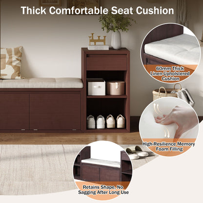 Entryway Storage Bench With Cushion
