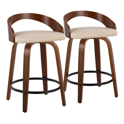 Counter Stool & Swivel With Round Footrest (Set of 2)