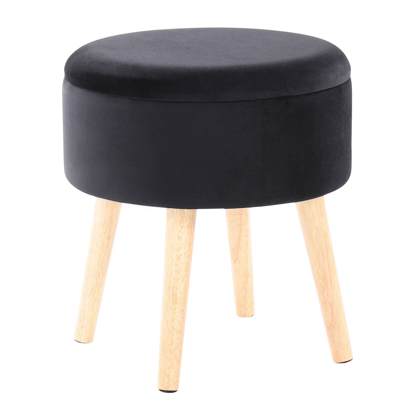 Ottoman With Matching Stool - Black / Natural