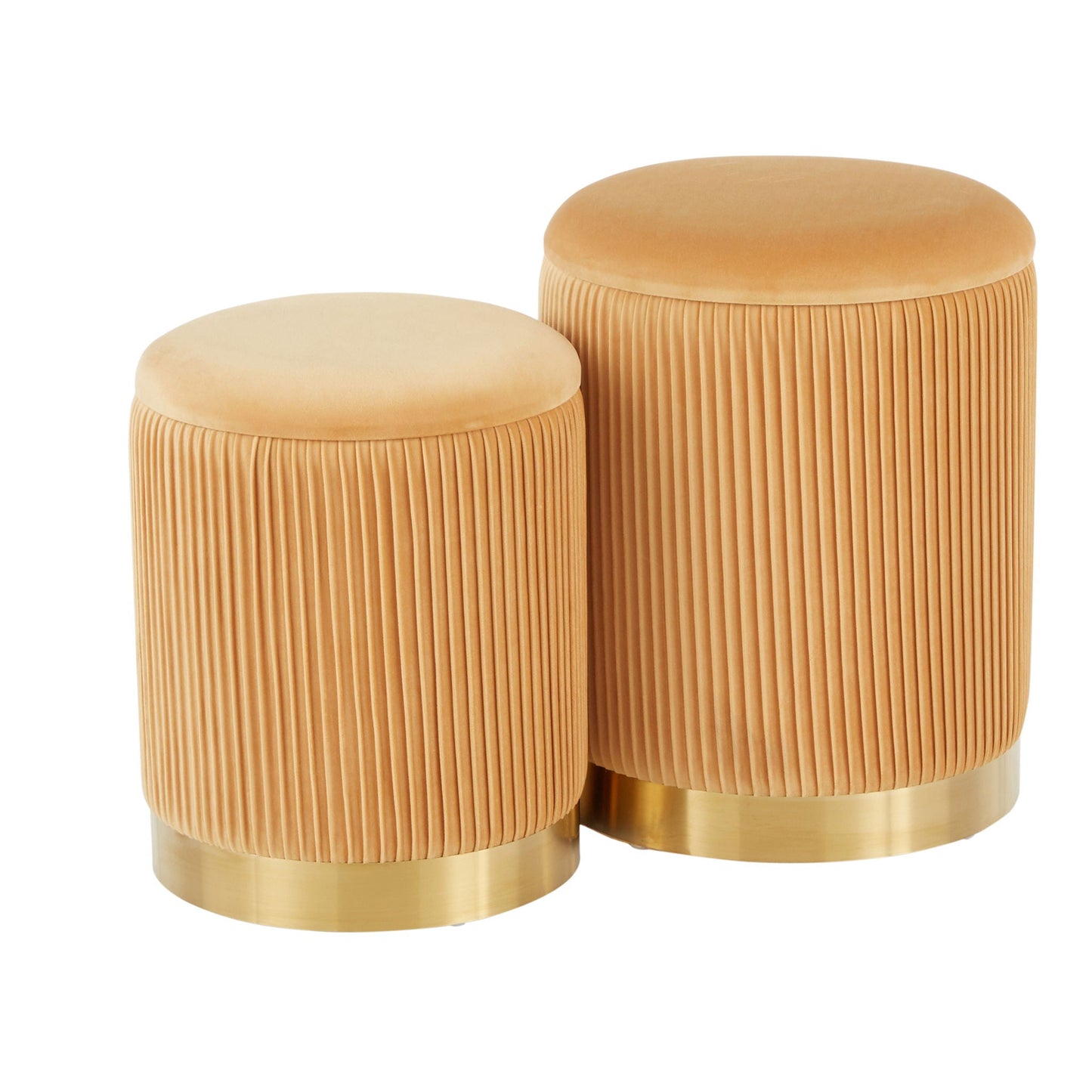 Nesting Pleated Ottoman Set