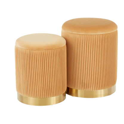Nesting Pleated Ottoman Set
