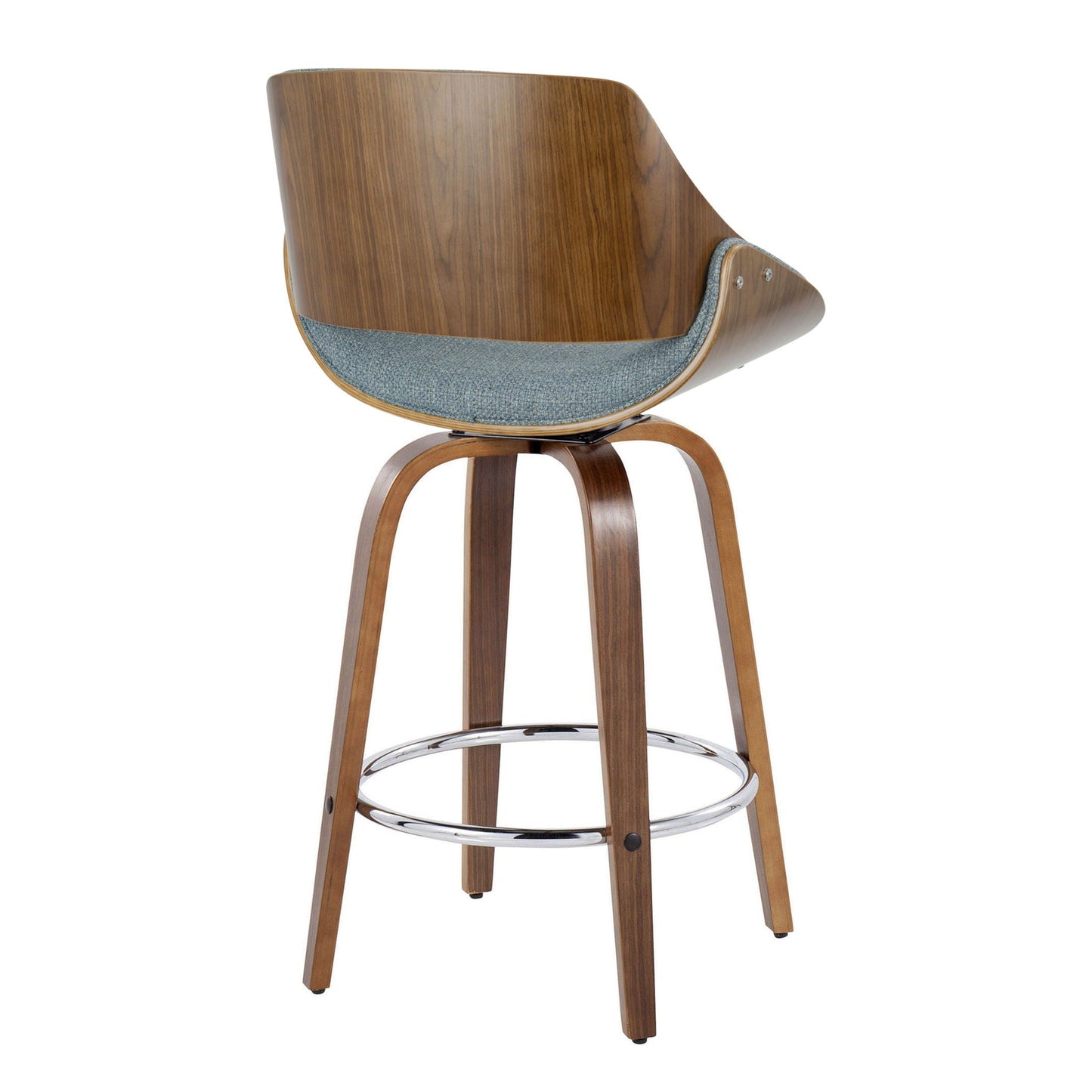 Counter Stool With Swivel With Round Footrest (Set of 2)