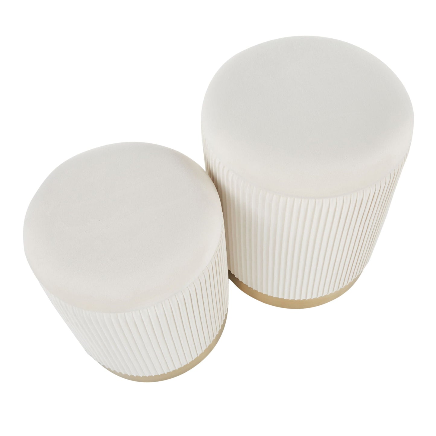 Nesting Pleated Ottoman Set