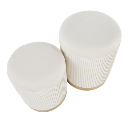 Nesting Pleated Ottoman Set