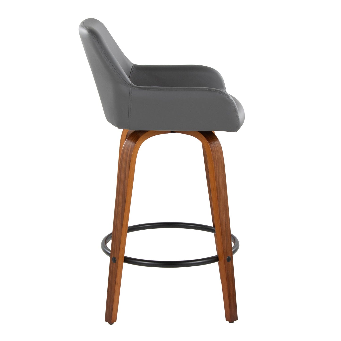 Counter Stool With Swivel With Round Footrest (Set of 2)