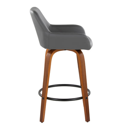 Counter Stool With Swivel With Round Footrest (Set of 2)