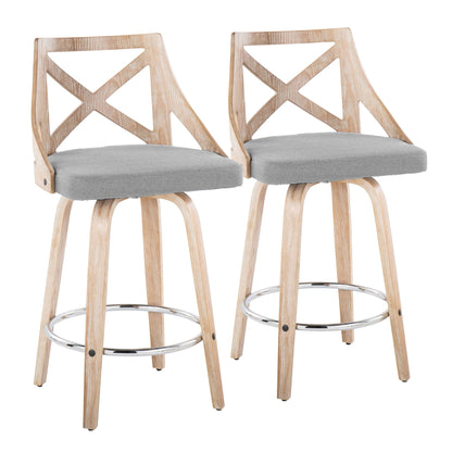 Counter Stool With Swivel And Round Footrest (Set of 2)