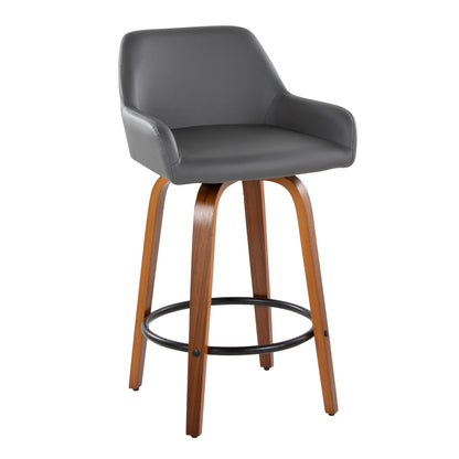 Counter Stool With Swivel With Round Footrest (Set of 2)