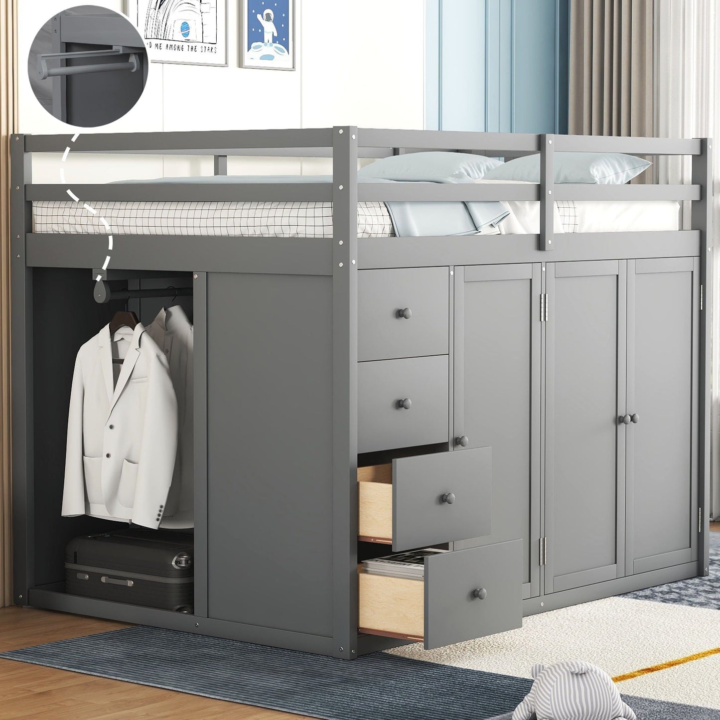 Loft Bed With Built In Wardrobes