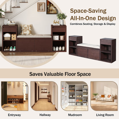 Entryway Storage Bench With Cushion