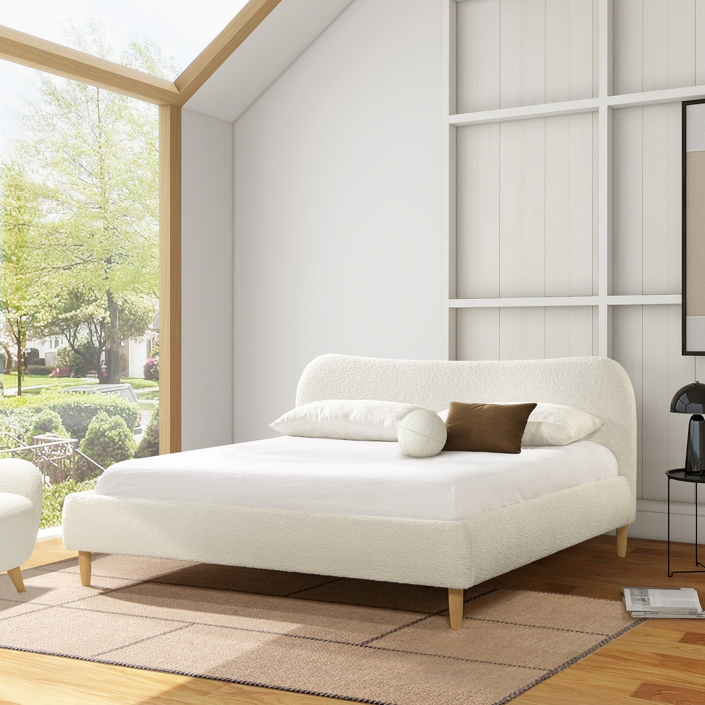 Headboard Upholstered Platform Bed, King