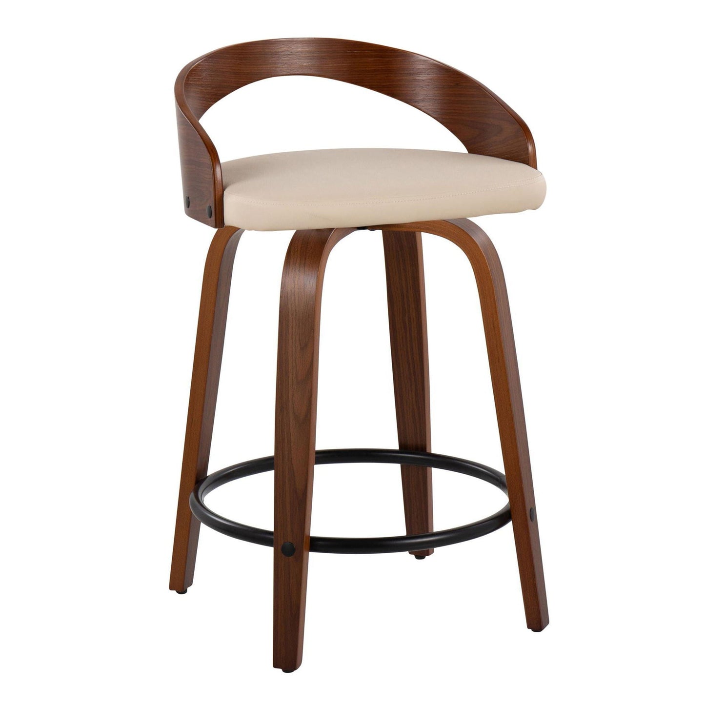 Counter Stool & Swivel With Round Footrest (Set of 2)