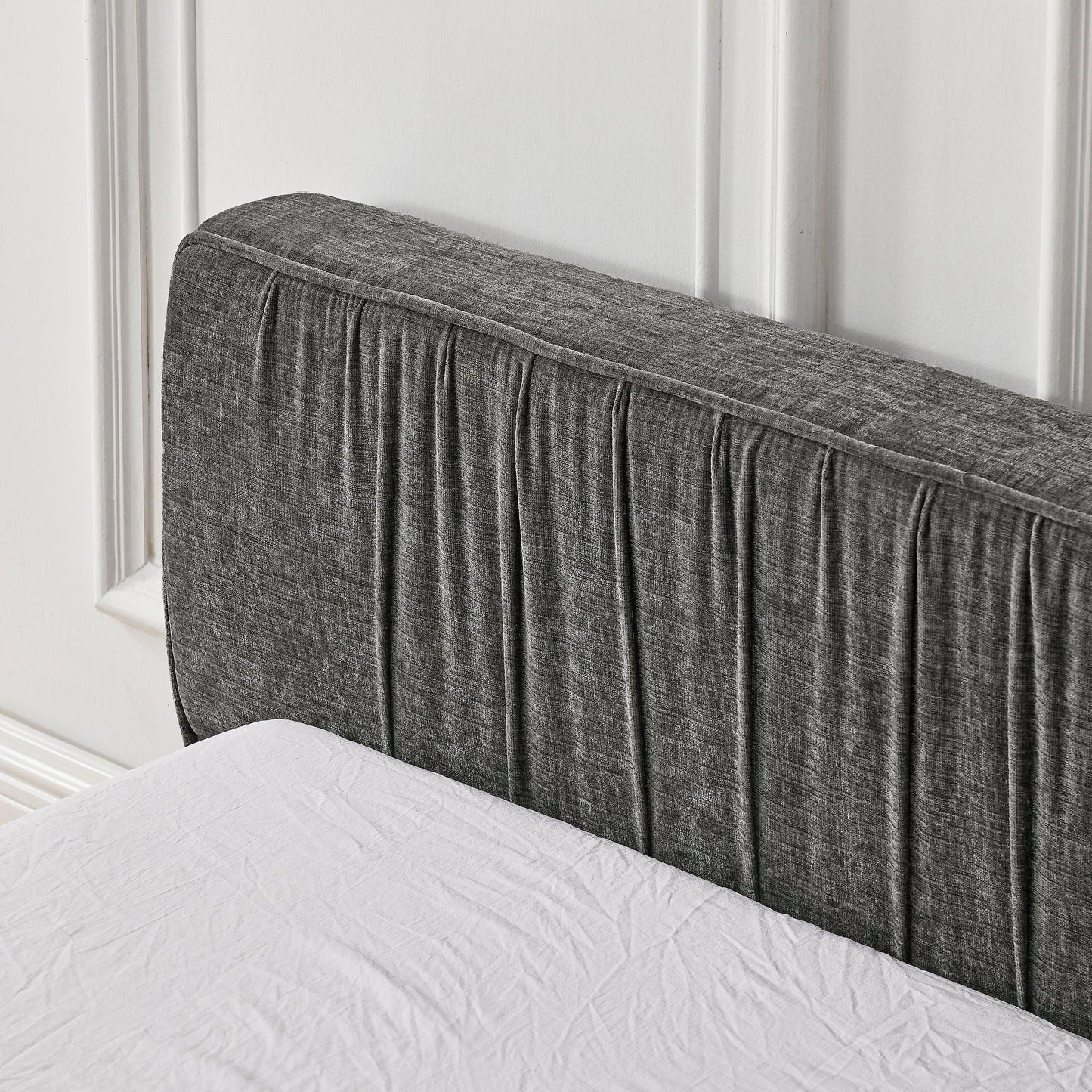 Platform Bed Frame With Pleated Design