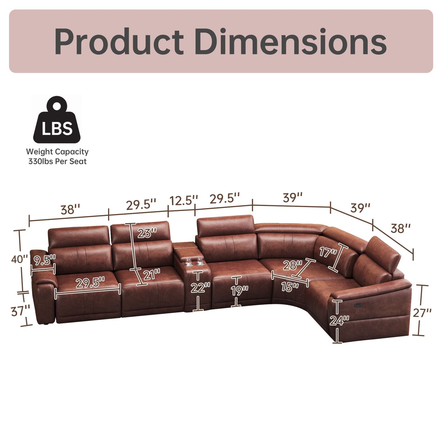 6 Piece Modular Sectional Sofa