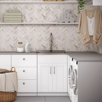 Laundry Cabinet With Faucet And Stainless Steel Sink