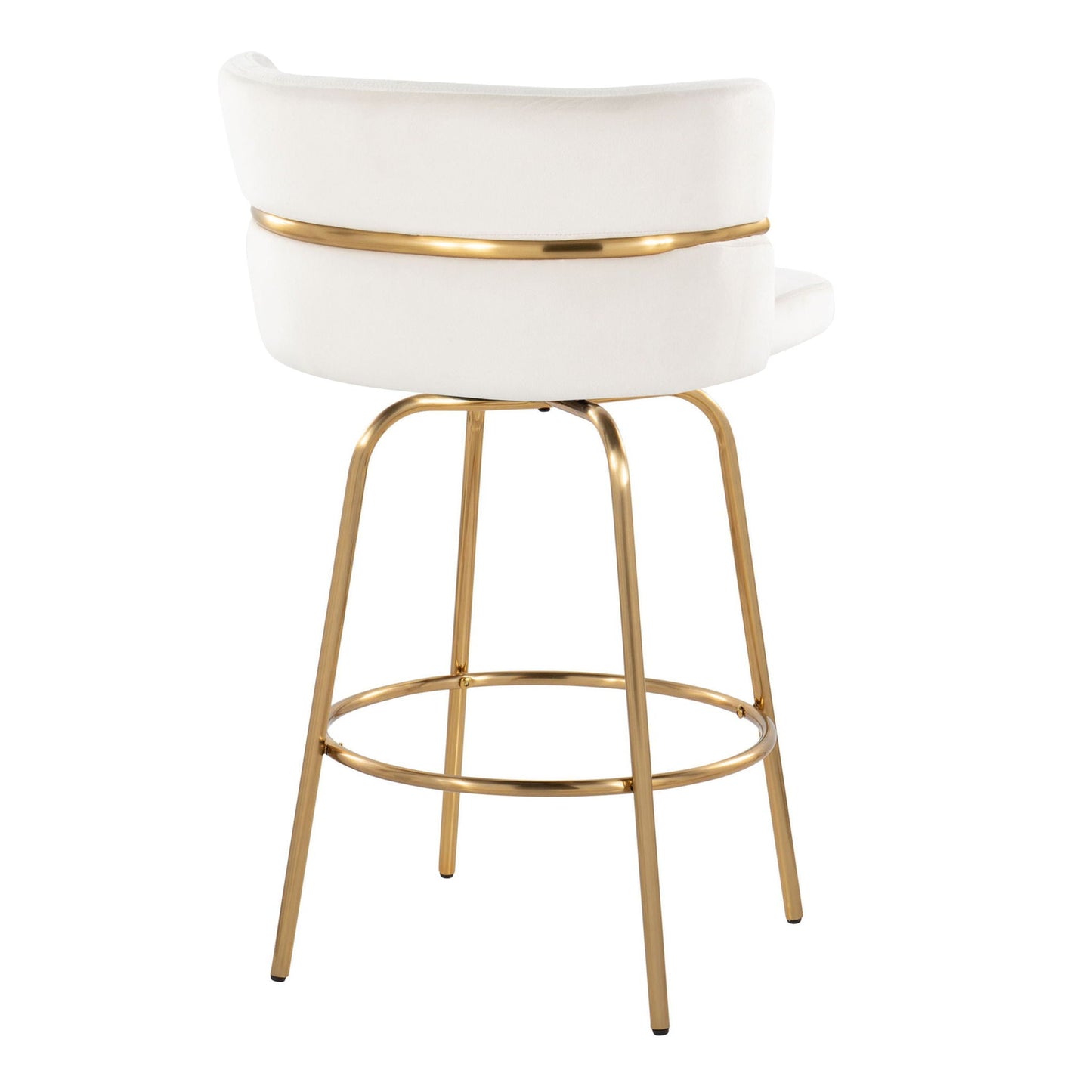Counter Stool With Swivel With Round Footrest (Set of 2)