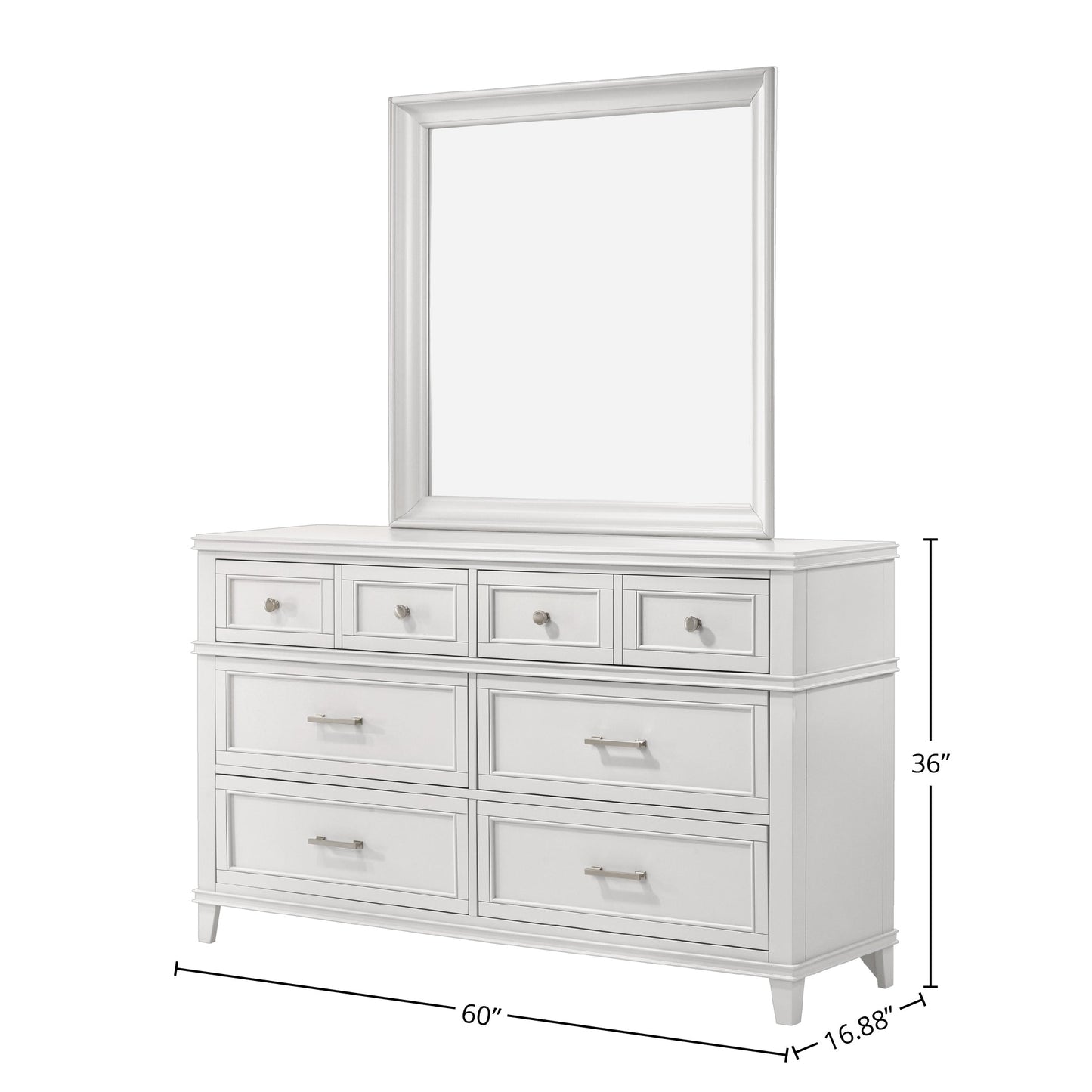 White 6 Drawer Dresser