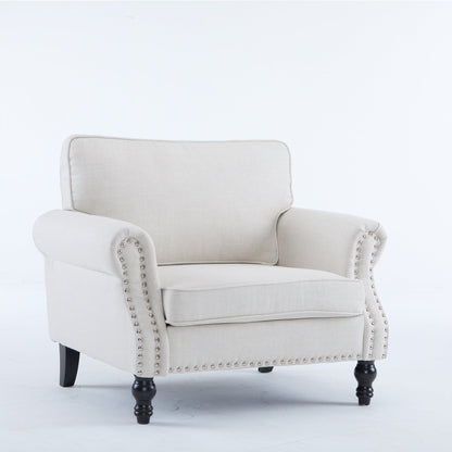 Leather Rolled Arm Sofa