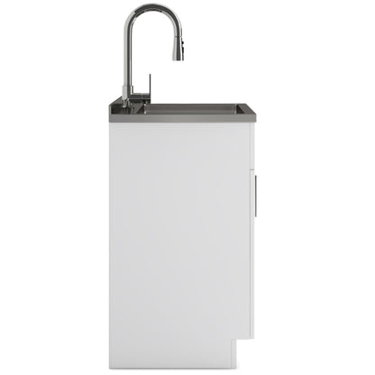Laundry Cabinet With Faucet And Stainless Steel Sink
