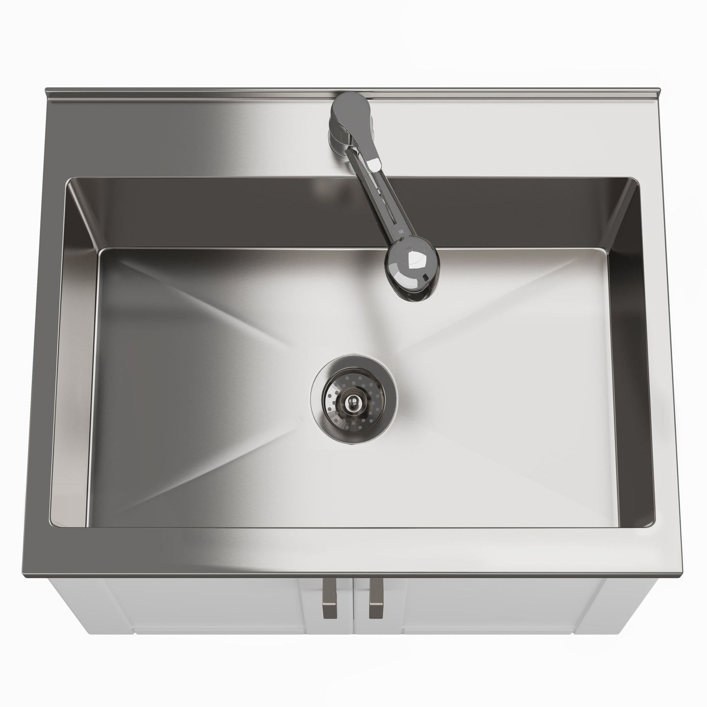 Laundry Cabinet & Faucet And Stainless Steel Sink