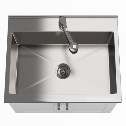 Laundry Cabinet & Faucet And Stainless Steel Sink