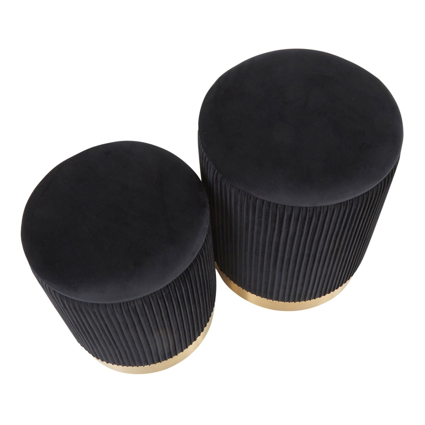 Nesting Pleated Ottoman Set