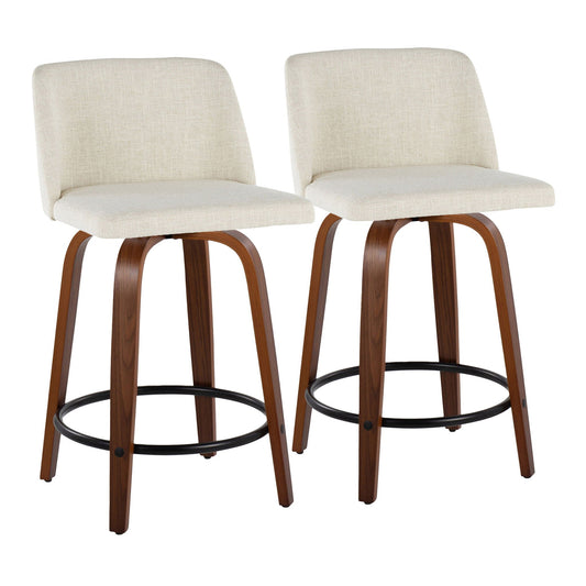 Counter Stool Swivel With Round Footrest (Set of 2)