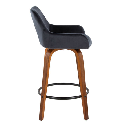 Counter Stool With Swivel With Round Footrest (Set of 2)